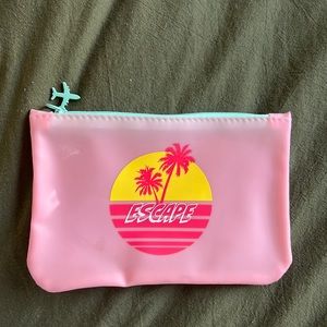 Makeup bag with airplane zipper